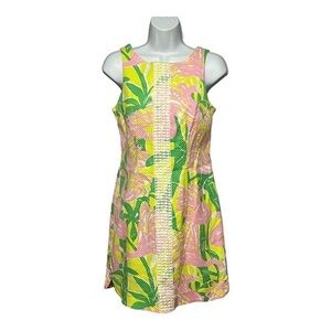Floral Sleeveless Dress - Pink and Green